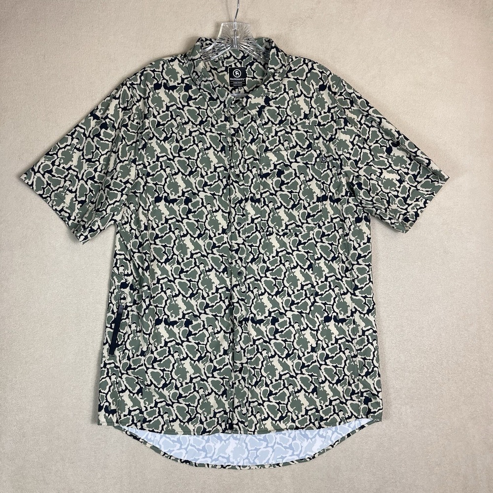 Backcountry Shirt Mens Large Green‎ Camo Outdoor Hiking Casual Adult